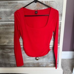SHEIN Women's Red Long Sleeve Top